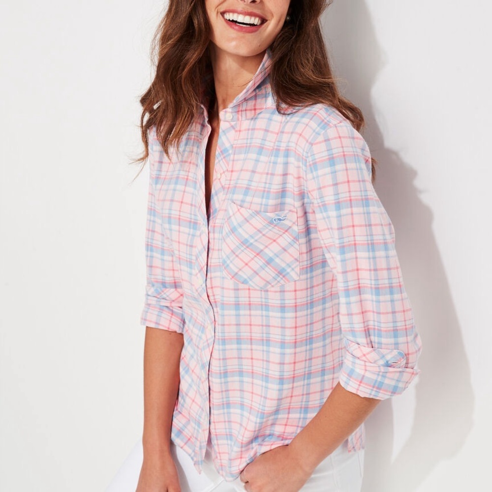 NWT Vineyard Vines Plaid Chilmark Relaxed Button-Down Shirt - size 16